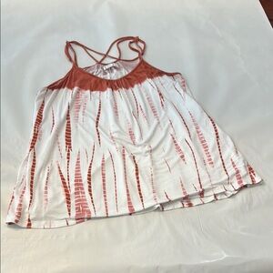 Women's Strappy Red and White Top